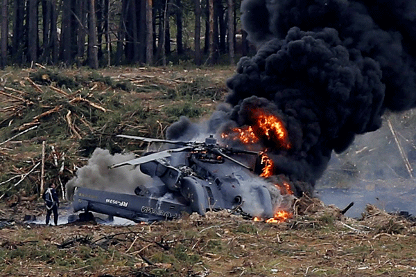 News in pictures: Russian Helicopter crash in Syria, Pilots killed