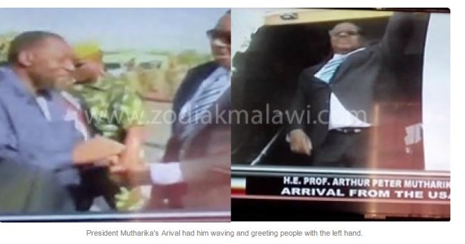 Mugabe’s pal ‘Mutharika’ returns home, ‘Right hand paralysed by stroke’