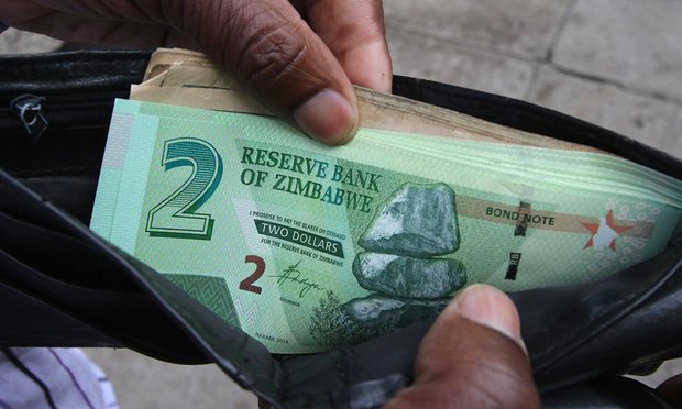 Zimbabwe Bond Notes fall in value
