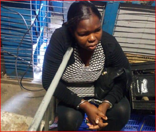 Picture: Zim nurse caught stealing , arrested, handcuffed at supermarket