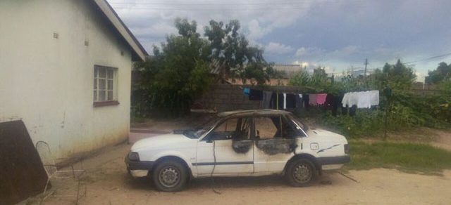 Picture: Wife burns prison guard’s car after catching him with girlfriend