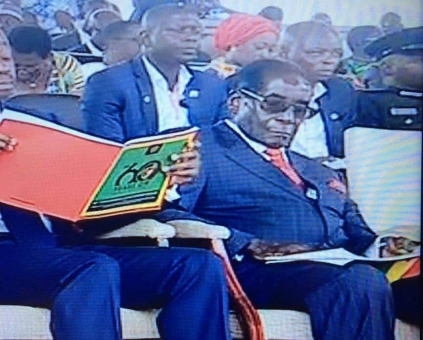 Pictures: Mugabe causes stir in Ghana, filmed sleeping