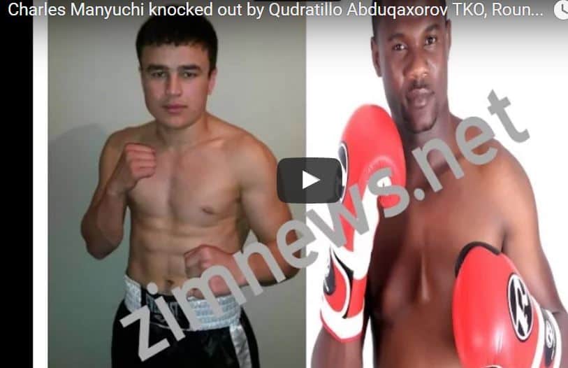 Video: Charles Manyuchi knocked out by  Qudratillo Abduqxarov in first round today; Singapore match fight, results