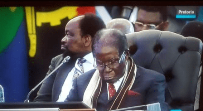 Mugabe caught on camera sleeping at SADC meeting