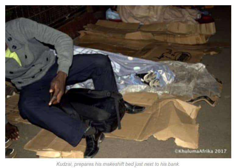Pictures: Homeless Zim graduates sleep rough on pavements