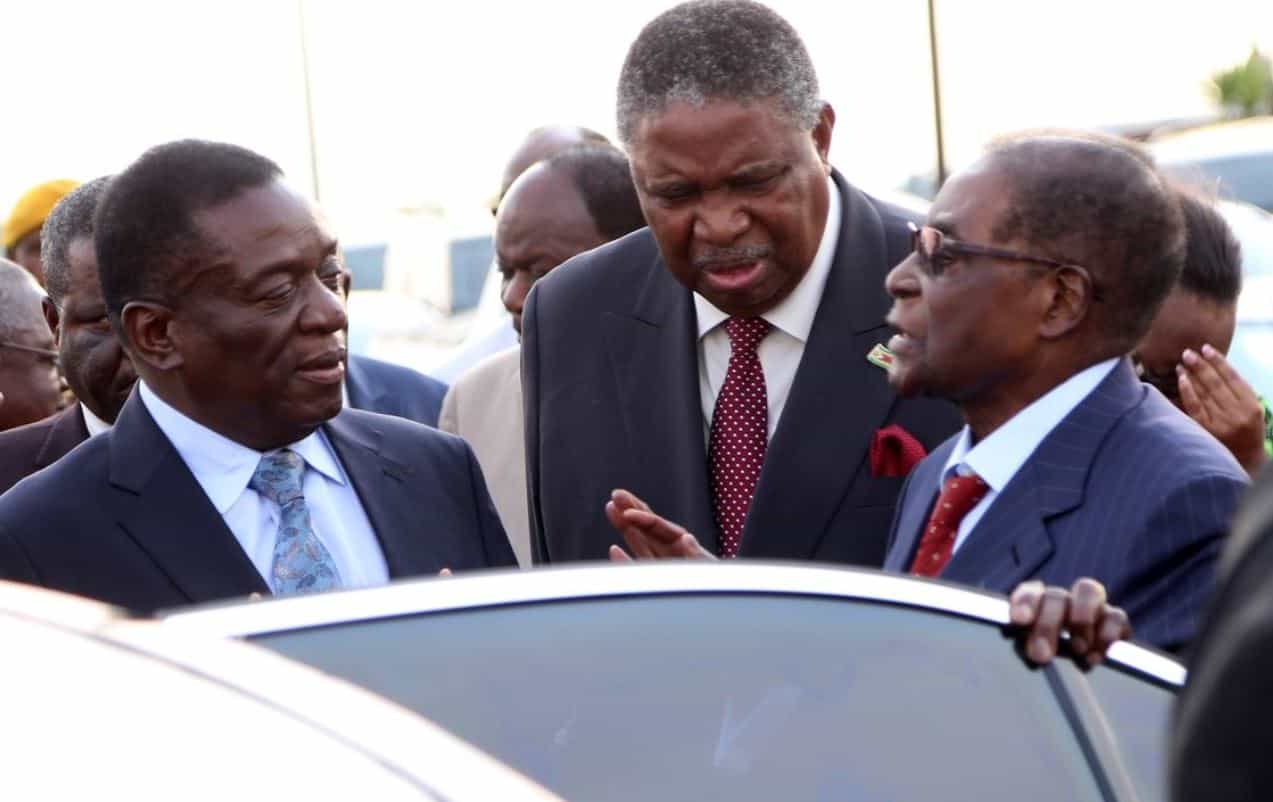 Mugabe confronts Mnangagwa at Harare Airport