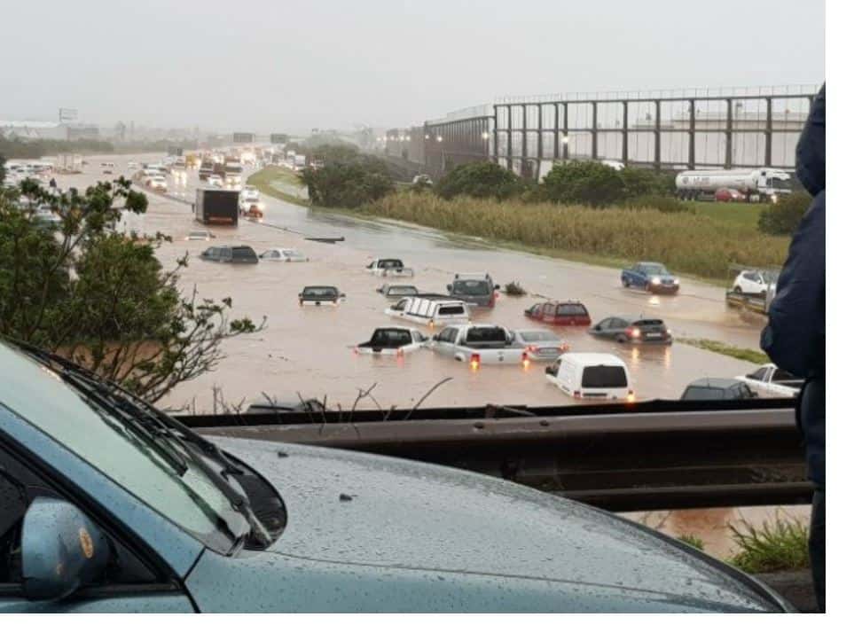 Rains cause flooding in Durban South Africa