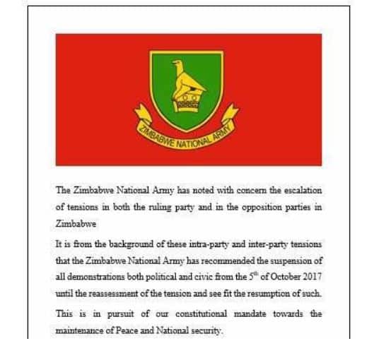 ‘Zim army bans Zanu PF protests and demos’…, Sekeramayi speaks