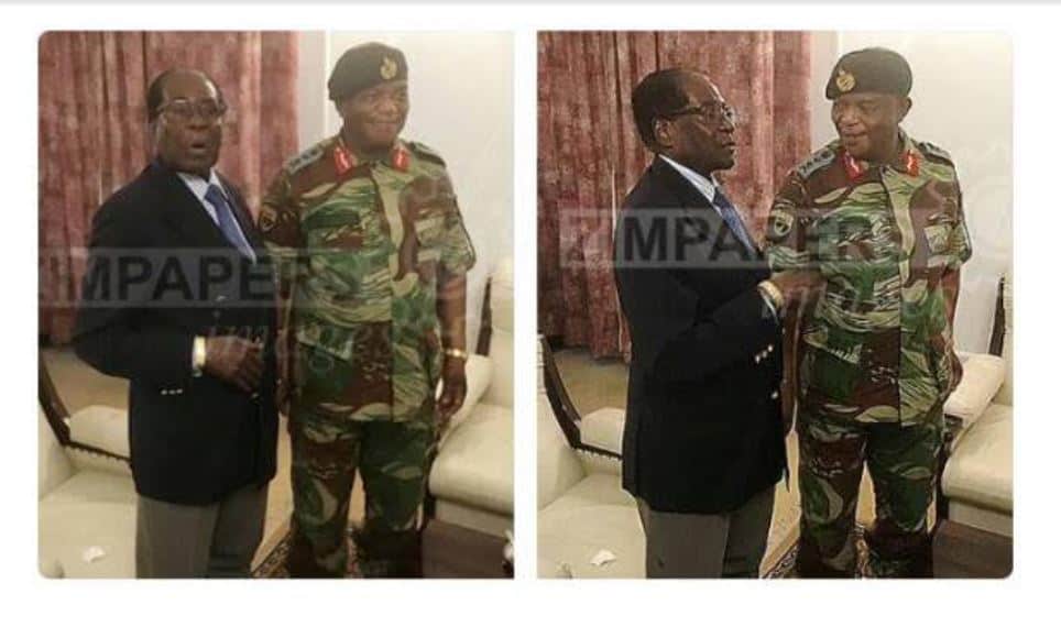 PICTURES: Mugabe meets Chiwenga at Zimbabwe State House