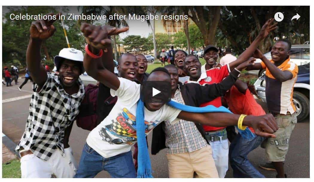 WATCH LIVE CELEBRATIONS: MUGABE RESIGNS..Zimbabwe!!!