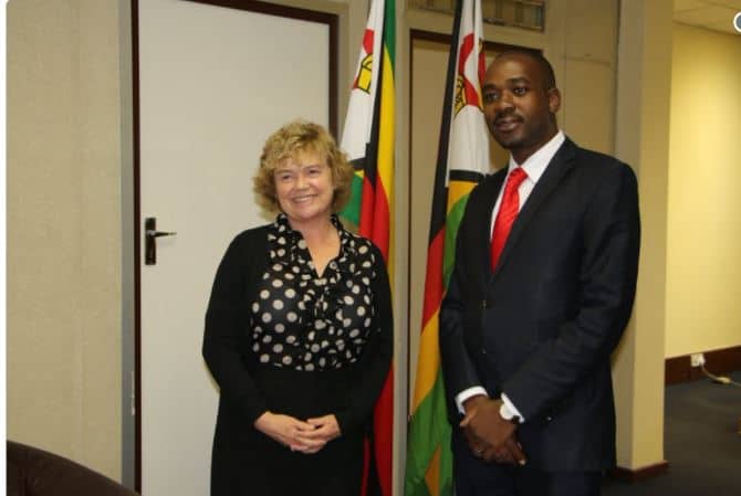 Chamisa meets UK ambassador to Zimbabwe Catriona Laing