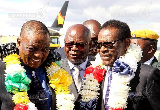 PICTURE: President Nguema of E. Guinea jets in