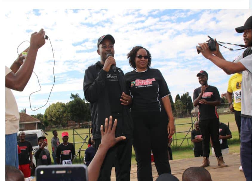 Pictures of Nelson Chamisa’s wife running in Harare