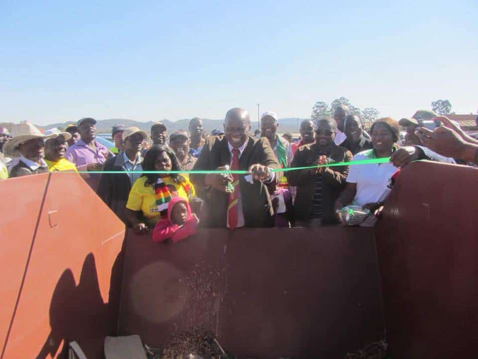 PICTURES: Chinamasa officially opens a rubbish BIN in Rusape