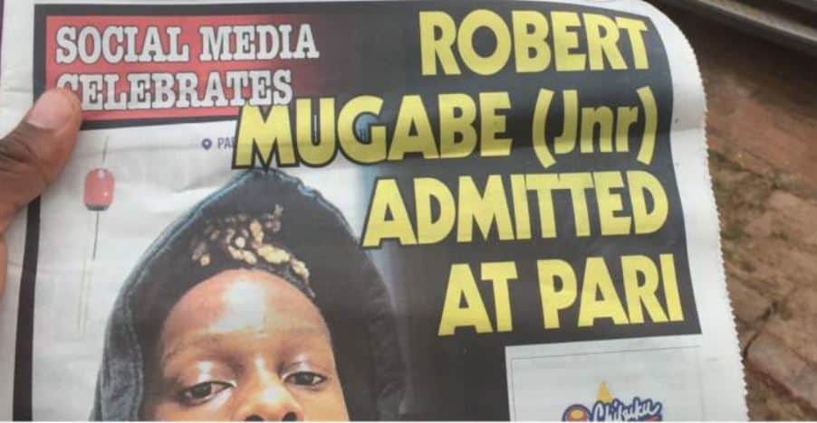 People talk after Robert Mugabe jnr is admitted at Parirenyatwa hospital