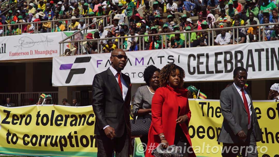 Pictures of Bona Mugabe attending ED Mnangagwa inauguration with Simba Chikore today