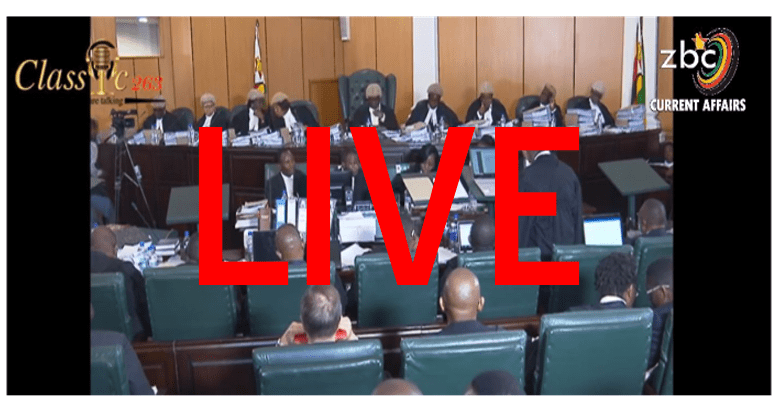 Watch Live Video ZBC TV Chamisa vs ED Mnangagwa, ZEC, MDC, Zimbabwe Con Court  latest updates today