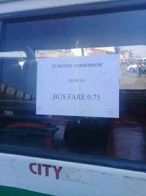 Zim Commuter Bus Operators, Kombis, hit travellers with 25 percent fare increase..Picture