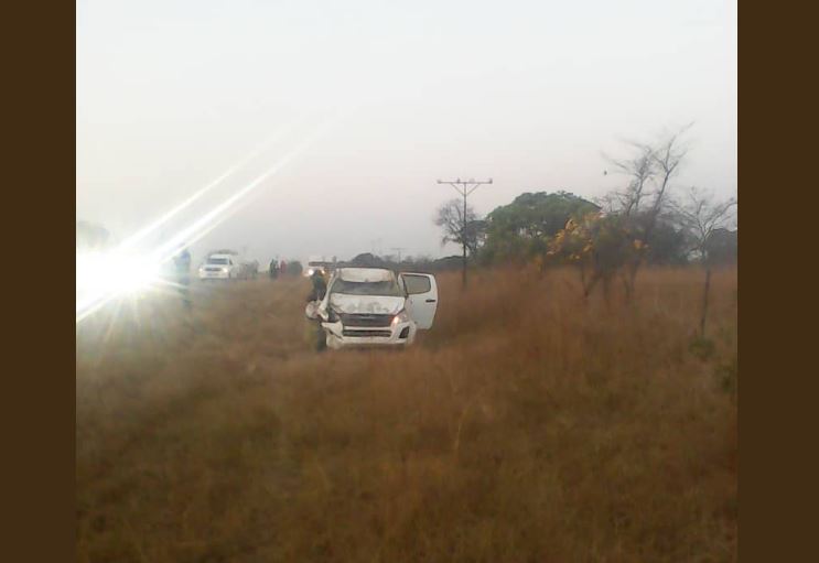 Chief Nherera of Mhondoro in accident, Wrecks $80000 Mnangagwa twin cab..picture