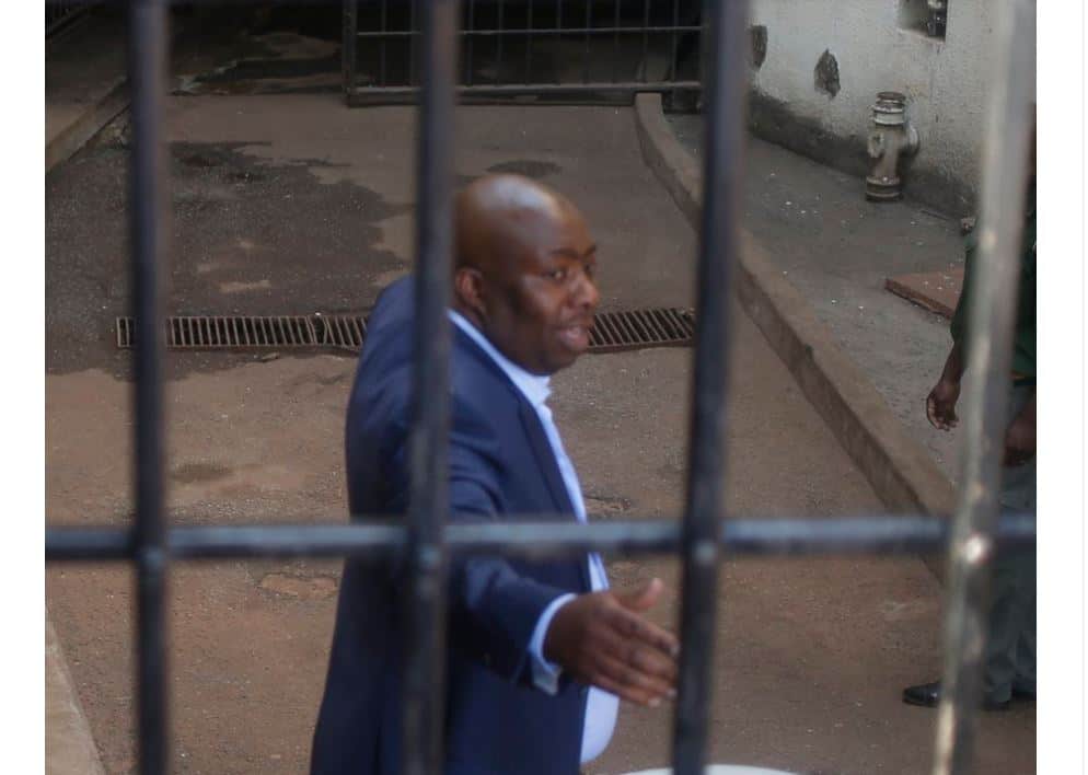 Humiliation: Shocking pictures of Saviour Kasukuwere behind prison bars, Body searched