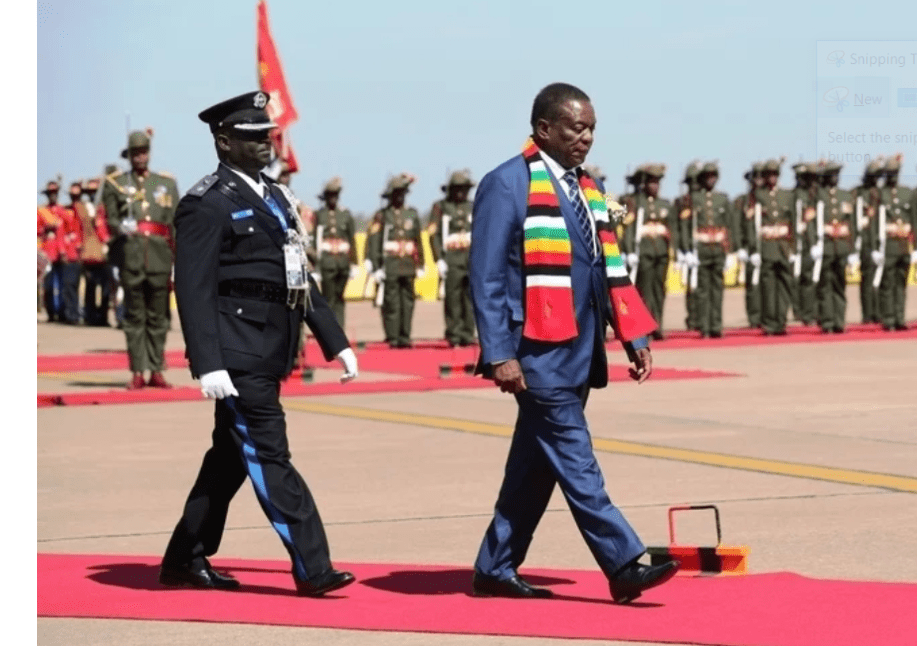 Pictures: President Mnangagwa arrives in Zambia