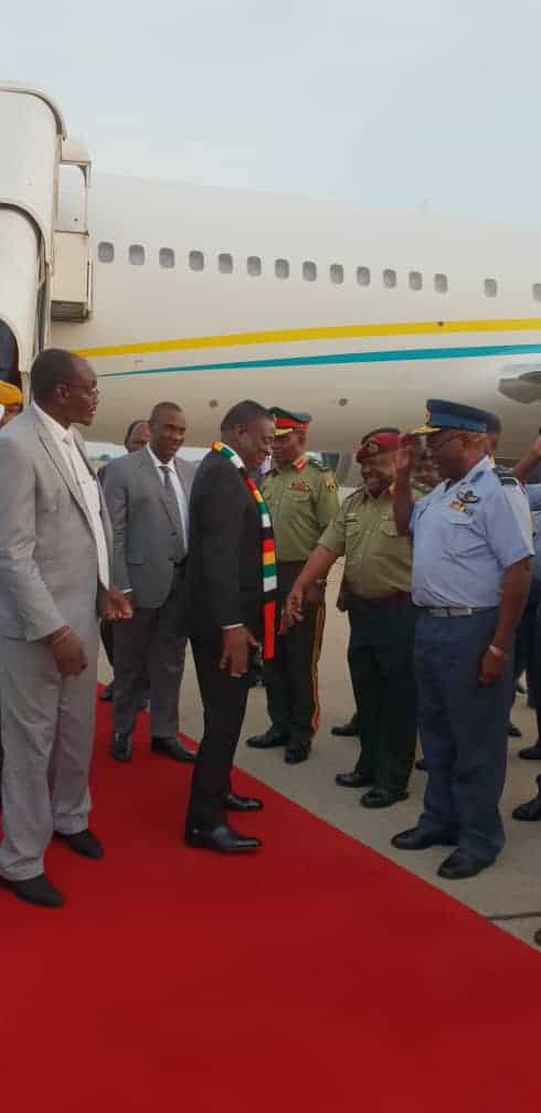 PICTURES: President ED Mnangagwa returns from Guinea