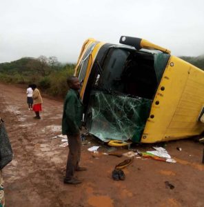 LATEST: Harare bound Inter Africa bus in road accident today..PICTURES
