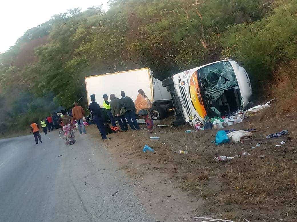 Road Accident: Malawi bound Intercape bus overturns in Zimbabwe