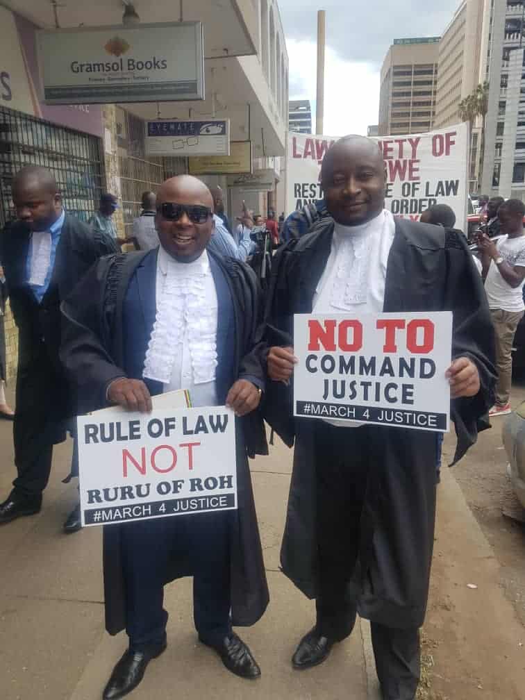 Chiwenga “appears” as Lawyers march in Harare over “Command Justice” ..PICTURES