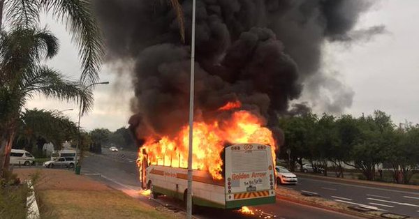 About Golden Arrow bus from Harare gutted by fire in South Africa
