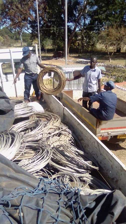 Truckload of stolen ZESA cables intercepted  by police: PICTURES