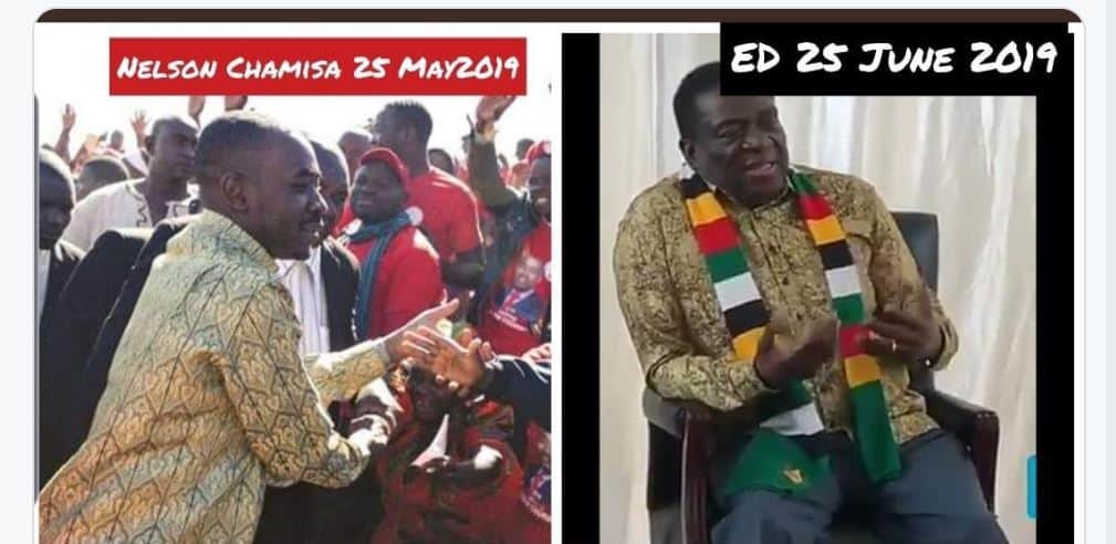 PICTURES: Mnangagwa, Chamisa wearing same clothes..Not once!