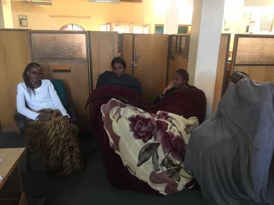 PICS: Agribank Workers Now Sleeping In Banking Hall…No money To Go Home