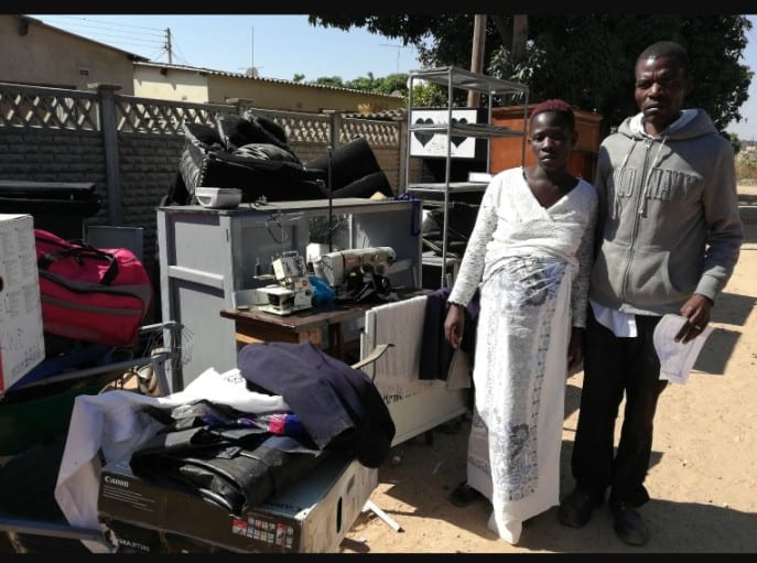 PIC: Civil Servant and Heavily Pregnant Wife Evicted For Failing To Pay Rent In USD
