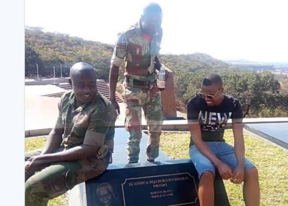 Latest On Soldiers At Late VP Nkomo’s Grave ..More Pictures