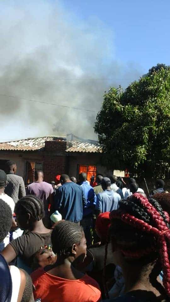 PICS: Fire Guts House In Kuwadzana…Fire Brigade Arrives With Empty Tank