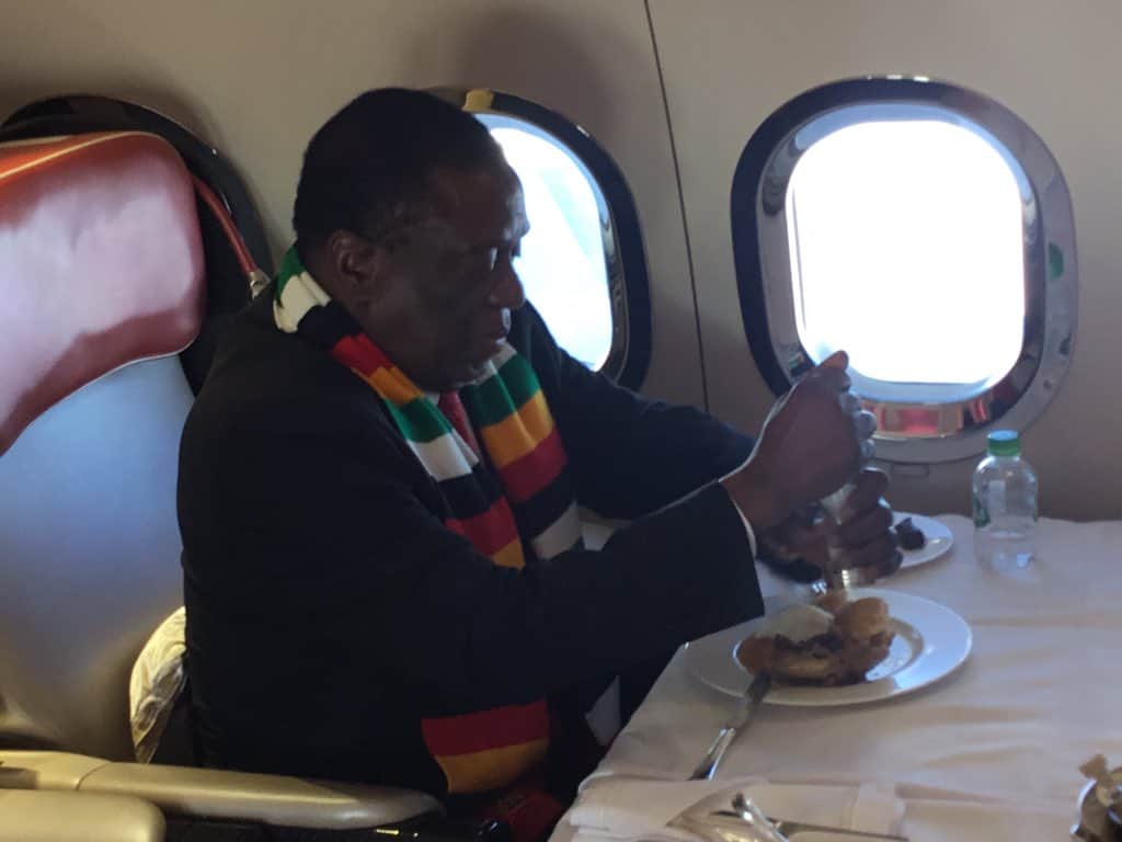 Soon to be ousted Mnangagwa uses pvt Jet to loot Zimbabwe dry