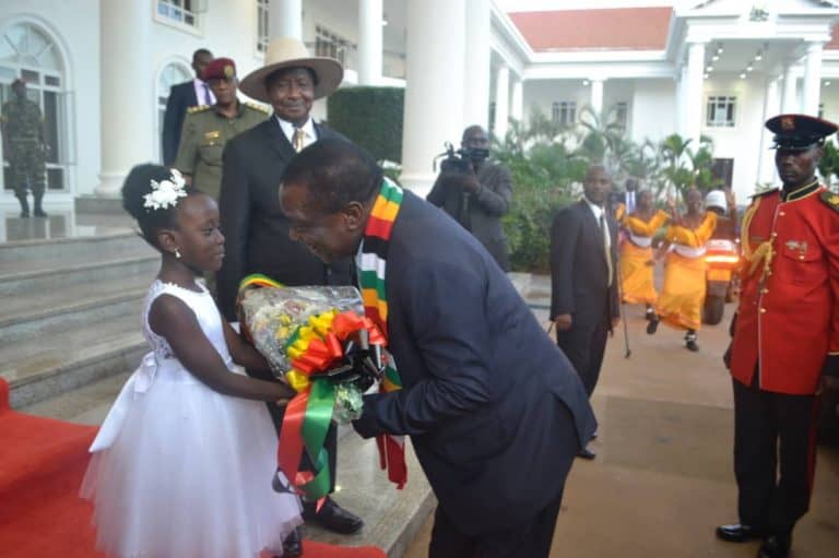 Mnangagwa arrives in Uganda: PICTURES