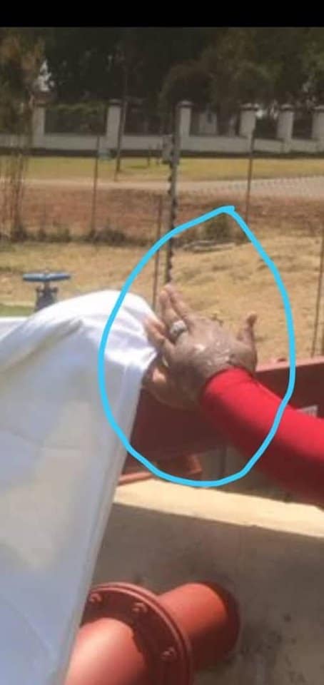 Chiwenga’s wife Mary opens sewage plant…Swollen hands picture goes viral