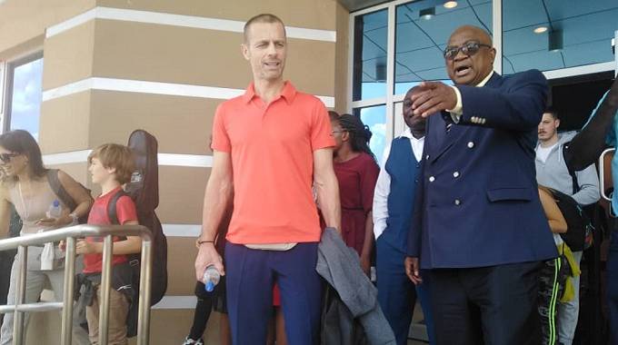 UEFA President Aleksander Čeferin visits Victoria Falls Zimbabwe..PICTURES