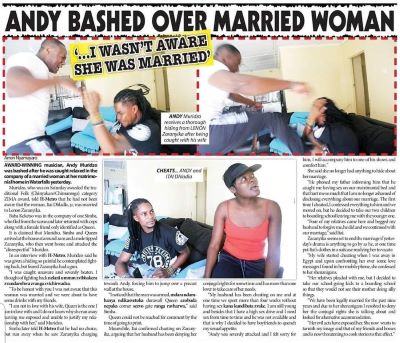 CHEATING Andy Muridzo caught pants down with married woman, Bashed by hubby Lenon at gunpoint..PICTURES