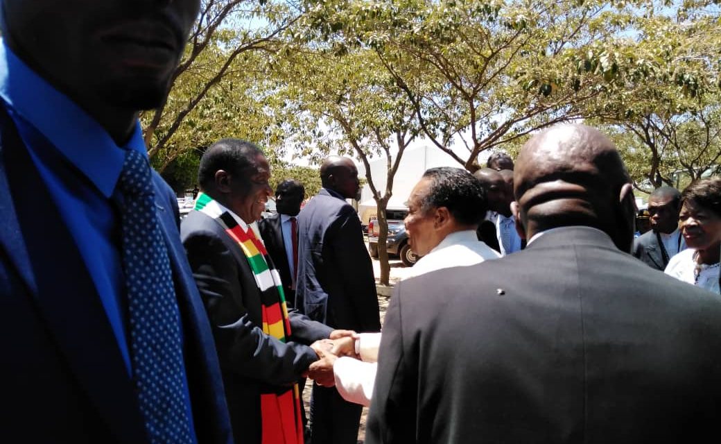 President Mnangagwa attends ZAOGA church service with Prof Ezekiel Guti …. PICTURES..VIDEO