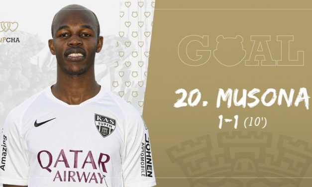 Knowledge Musona scores after 10 minutes for new club KAS Eupen