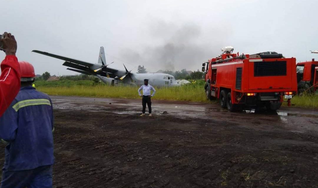 South African plane carrying 67 people crashes, catches fire at Goma Airport in DRC..PICTURES, VIDEO