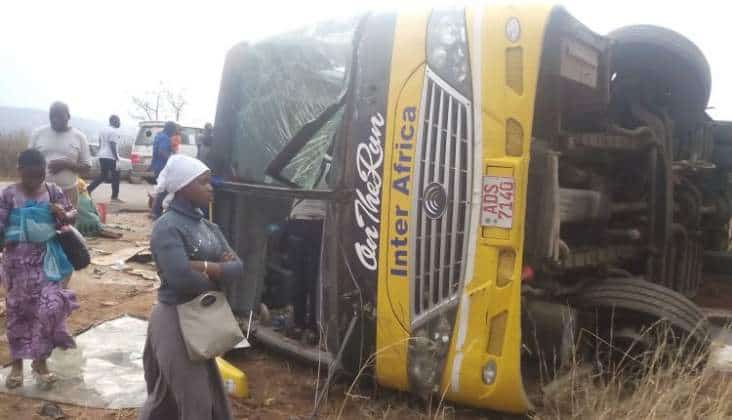 Speeding Inter Africa bus in road accident along Harare-Marondera road