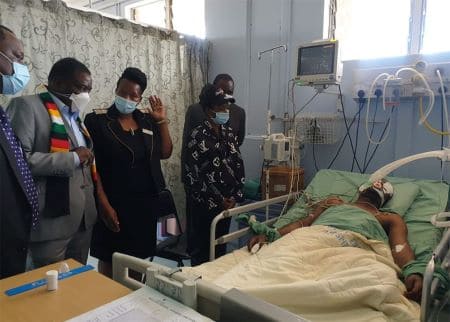 PICTURES: Critically injured CIO fights for life, Mnangagwa visits hospital