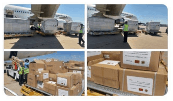 Air Zim arrives with US$3 million medical cargo for Kuda Tagwirei and Sakunda clinic..PICTURES