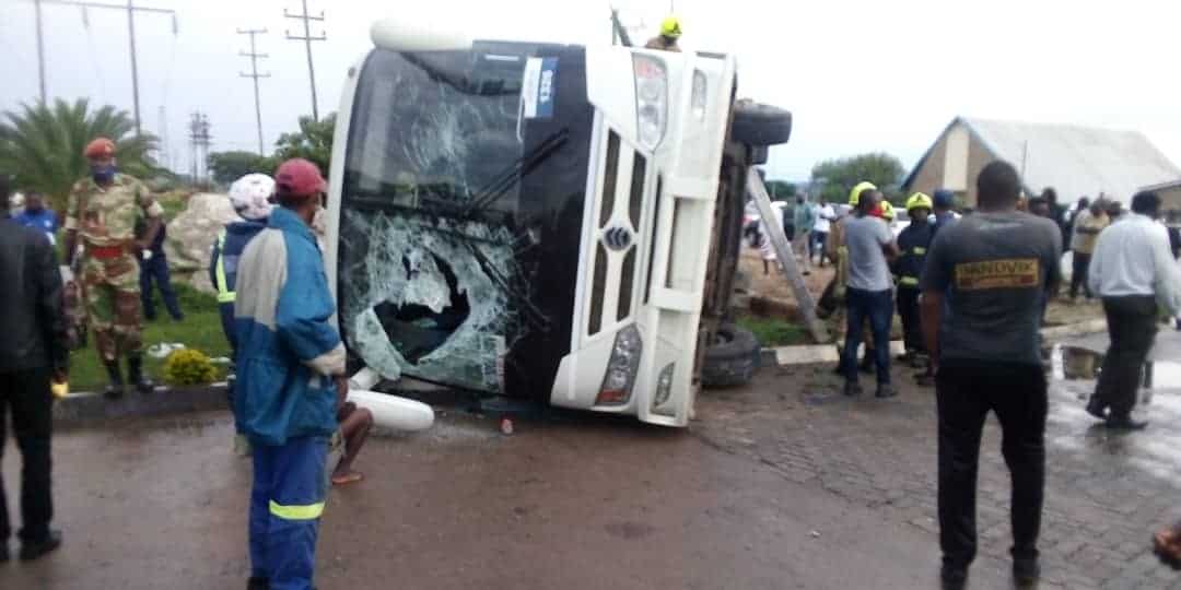 ACCIDENT SCENE: Zupco overturns in Bulawayo..PICTURES
