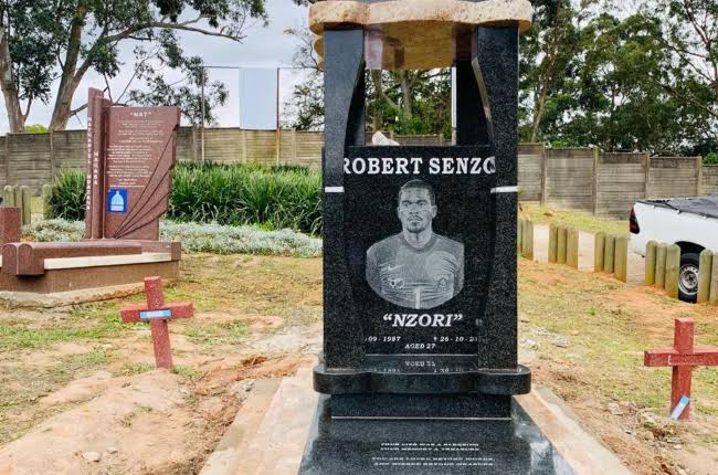 Late South Africa goalkeeper Senzo Meyiwa tombstone vandalised: PICTURES