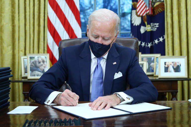 What is the probability of Joe Biden running a full 8 years as US president?